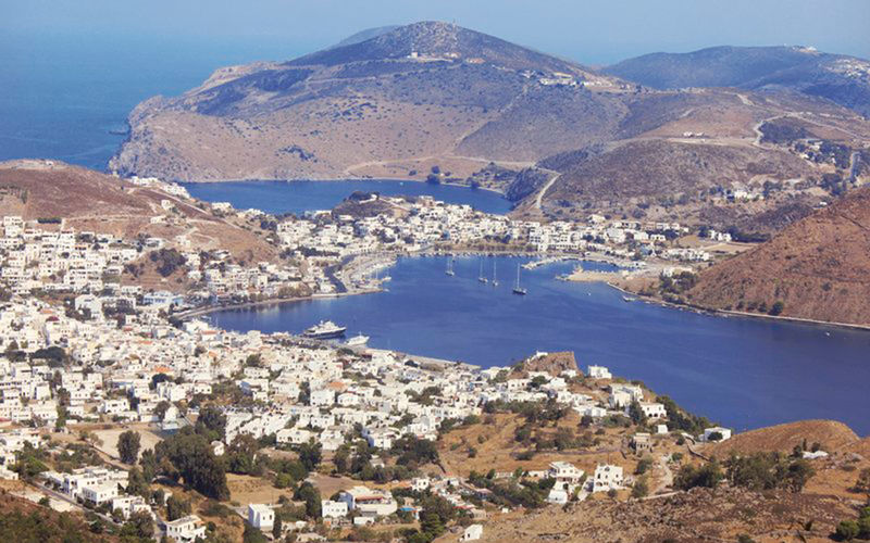 Skala ein Bild mit Blick auf Skala auf Patmos