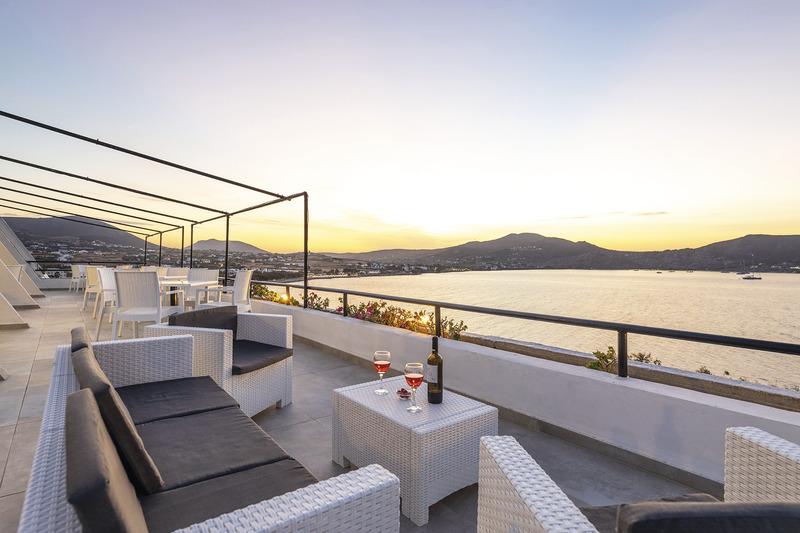 Paros, Hotel Hippocampus, Terrasse